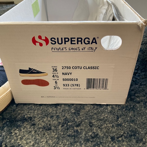 Navy blue Superga tennis shoes - Picture 3 of 12